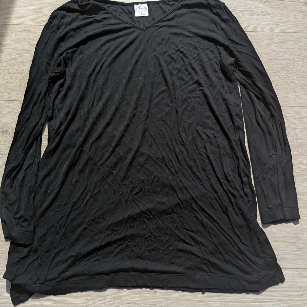 Soma Black Ribbed Sleep Dress